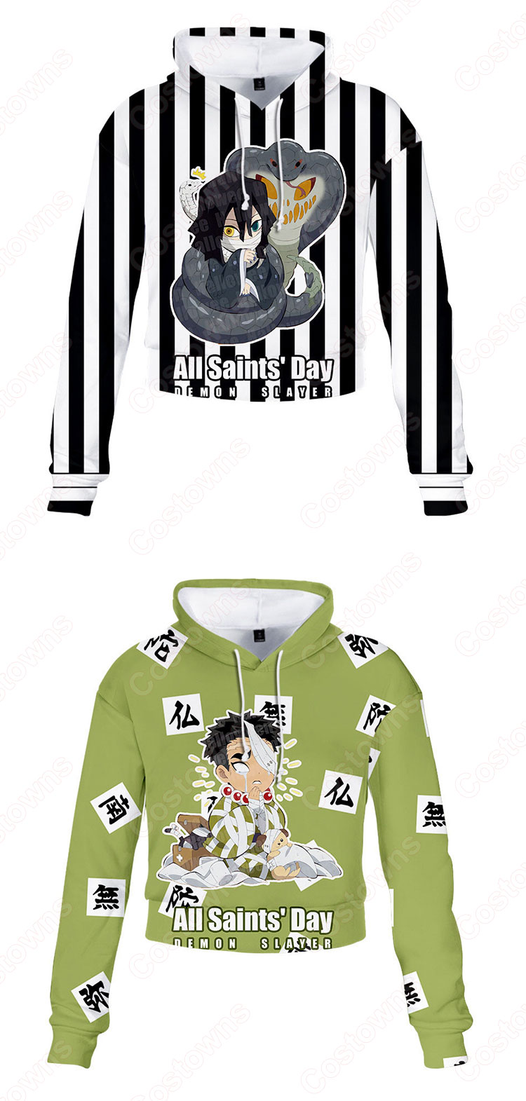 鬼滅の刃 レディースショート丈パーカー 長袖 ラウンジウェア-7