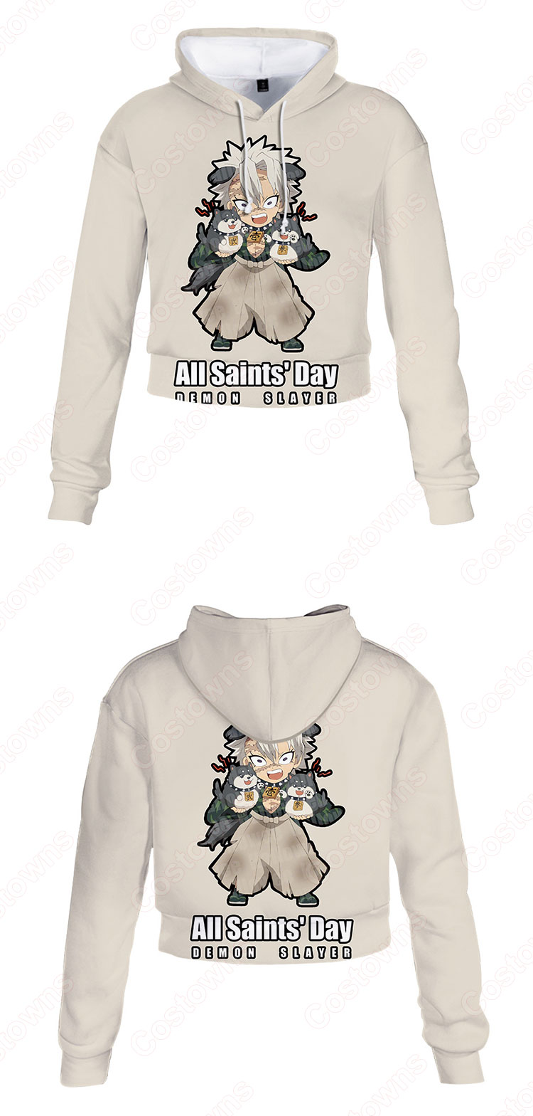 鬼滅の刃 レディースショート丈パーカー 長袖 ラウンジウェア-12