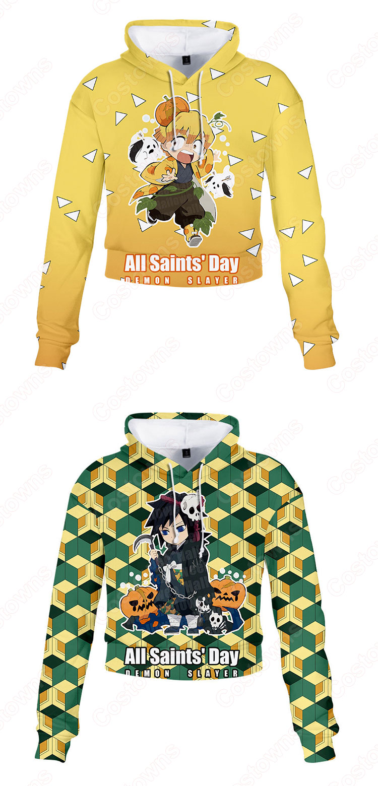 鬼滅の刃 レディースショート丈パーカー 長袖 ラウンジウェア-3