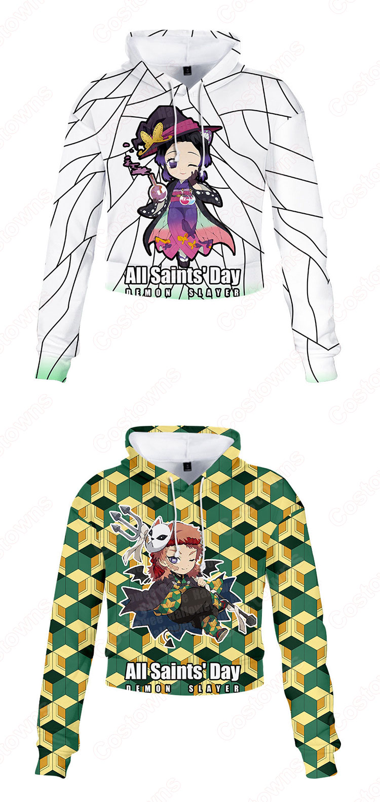 鬼滅の刃 レディースショート丈パーカー 長袖 ラウンジウェア-4