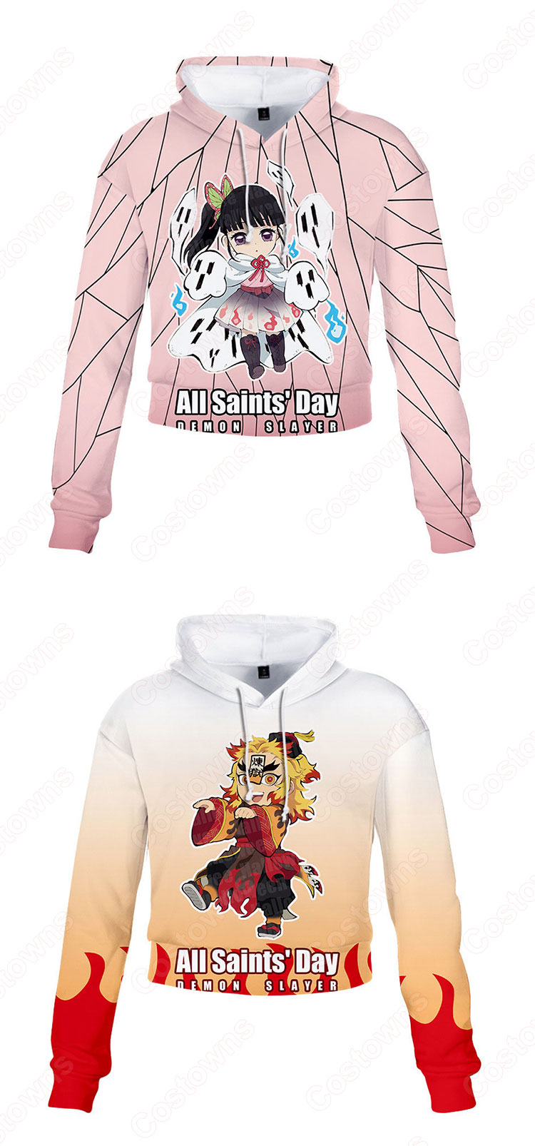 鬼滅の刃 レディースショート丈パーカー 長袖 ラウンジウェア-6