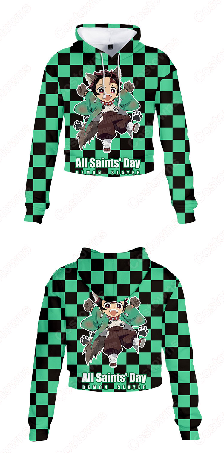鬼滅の刃 レディースショート丈パーカー 長袖 ラウンジウェア-2