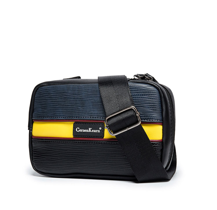 Whatna 革 ミニ ショルダーバッグ メンズ 3way 斜め掛け セカンド バッグ ボディーバッグ 胸バッグ ダブルファスナー L字 小さめ メッセンジャーバッグ 通学 通勤バッグ プレゼント男性 黒 Z40 Costowns