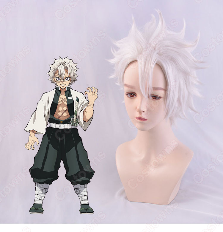 鬼滅の刃 不死川実弥 風 コスプレウィッグ かつら cosplay wig