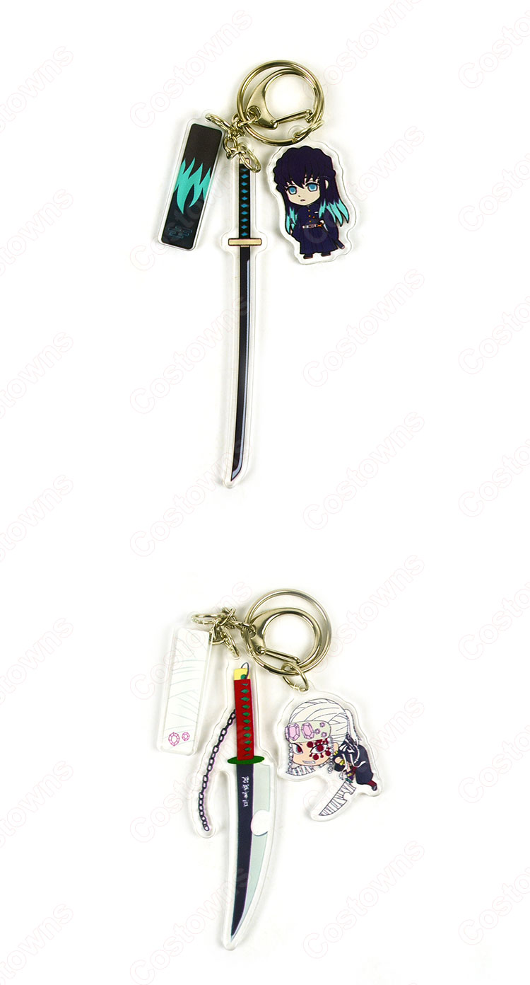 鬼滅の刃 キーホルダー キーチェーン バッグ 携帯 ペンダント 自動車 飾り イベント 日常 コスチューム道具-8