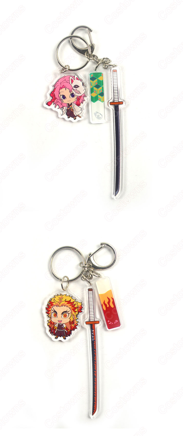 鬼滅の刃 キーホルダー キーチェーン バッグ 携帯 ペンダント 自動車 飾り イベント 日常 コスチューム道具-5