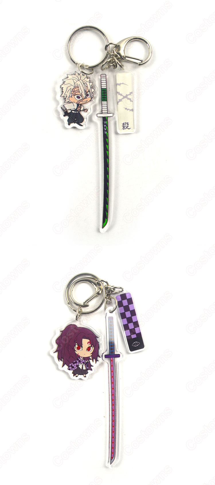 鬼滅の刃 キーホルダー キーチェーン バッグ 携帯 ペンダント 自動車 飾り イベント 日常 コスチューム道具-4
