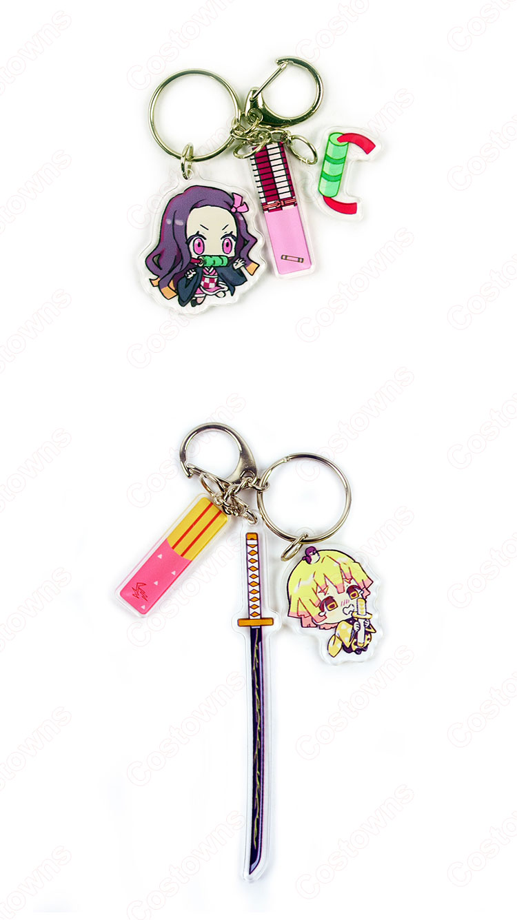鬼滅の刃 キーホルダー キーチェーン バッグ 携帯 ペンダント 自動車 飾り イベント 日常 コスチューム道具-12