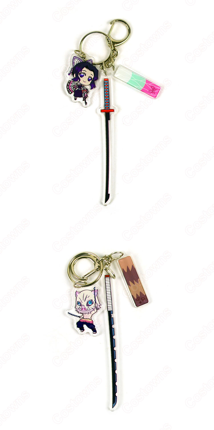 鬼滅の刃 キーホルダー キーチェーン バッグ 携帯 ペンダント 自動車 飾り イベント 日常 コスチューム道具-7