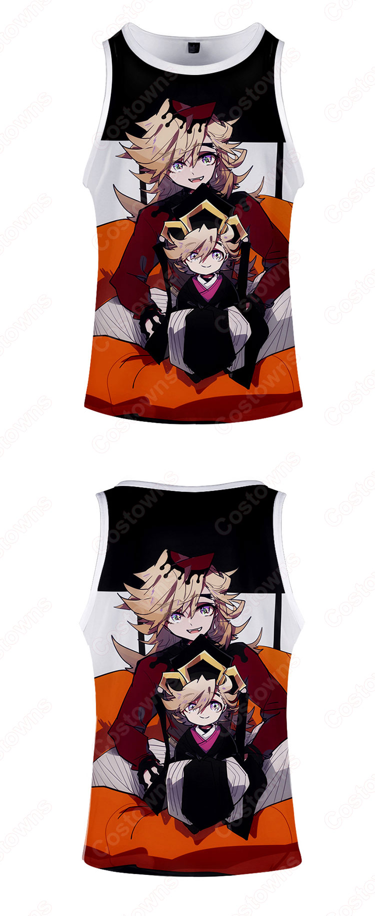 鬼滅の刃 ノースリーブ タンクトップ 漫画の風 炭治郎 我妻善逸 禰豆子ランニングシャツター デザイン プリントおしゃれシンプル-4