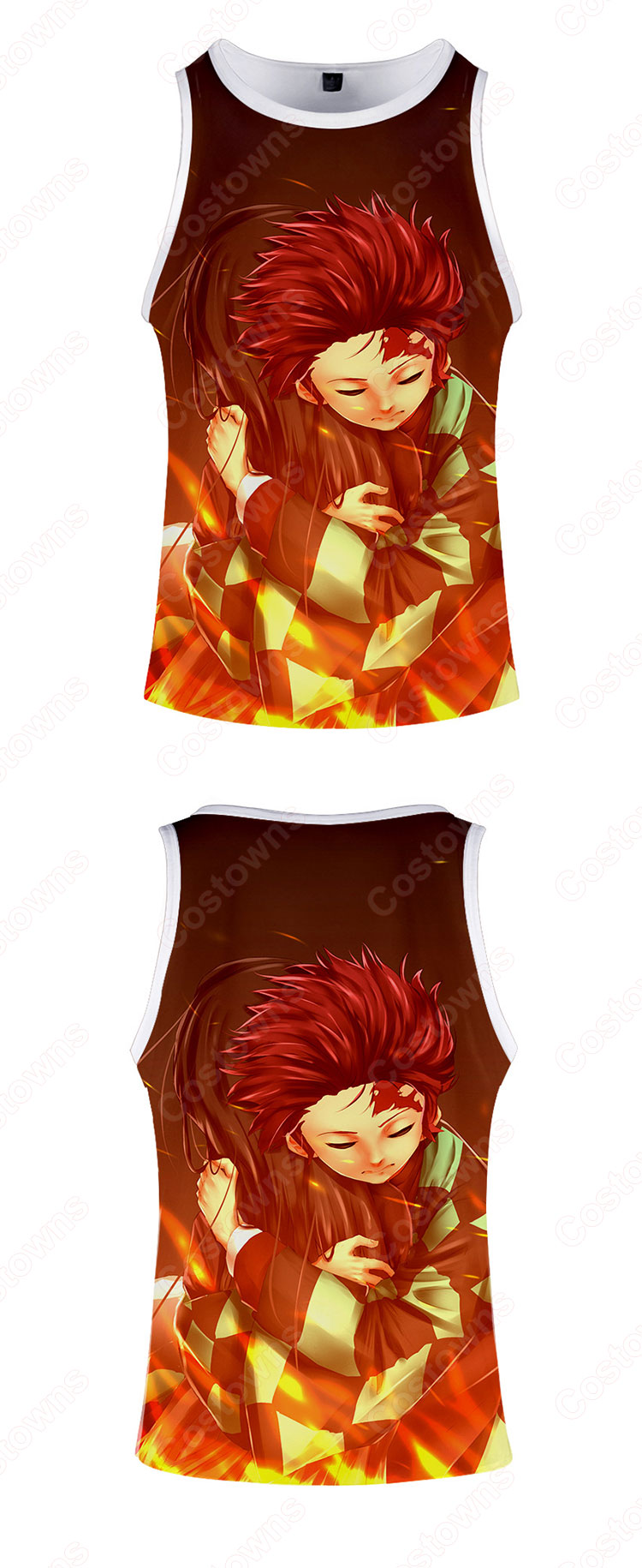 鬼滅の刃 ノースリーブ タンクトップ 漫画の風 炭治郎 我妻善逸 禰豆子ランニングシャツター デザイン プリントおしゃれシンプル-8