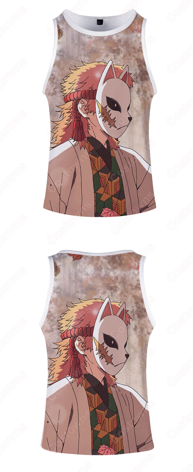 caricature ドレープタンクトップ ⭐お洒落デザインシャツ/美品М/綺麗 鬼滅の刃 ノースリーブ タンクトップ 漫画の風 ランニング