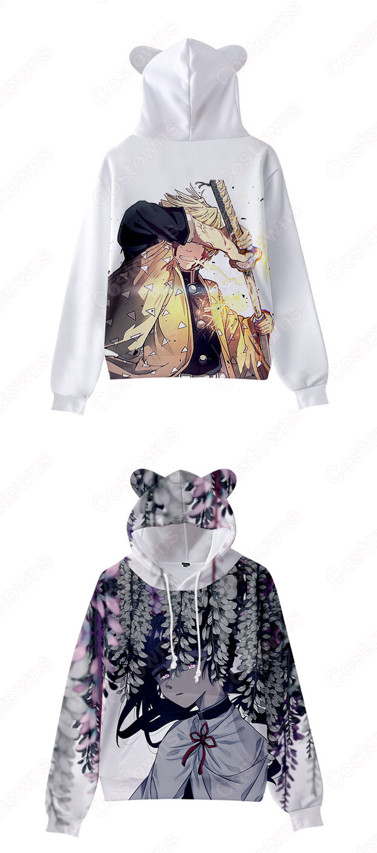 鬼滅の刃 猫耳 パーカー 子供服 長袖 キッズ スウェット アニメ プリント 春秋冬服 誕生日 プレゼント イベント 衣装-8