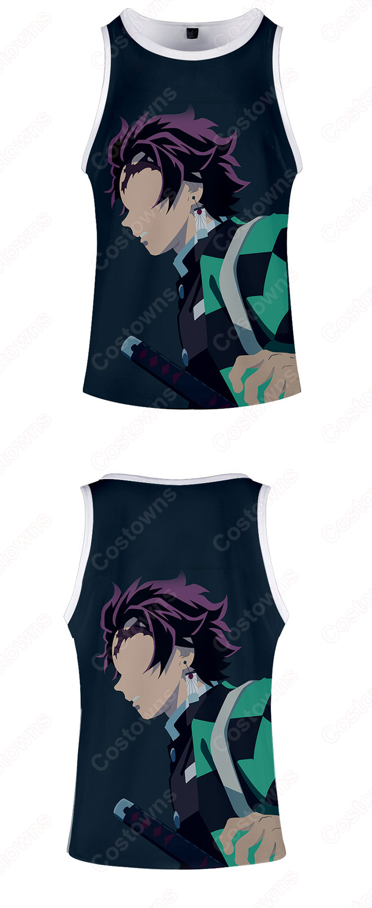 鬼滅の刃 ノースリーブ タンクトップ 漫画の風 炭治郎 我妻善逸 禰豆子ランニングシャツター デザイン プリントおしゃれシンプル-10