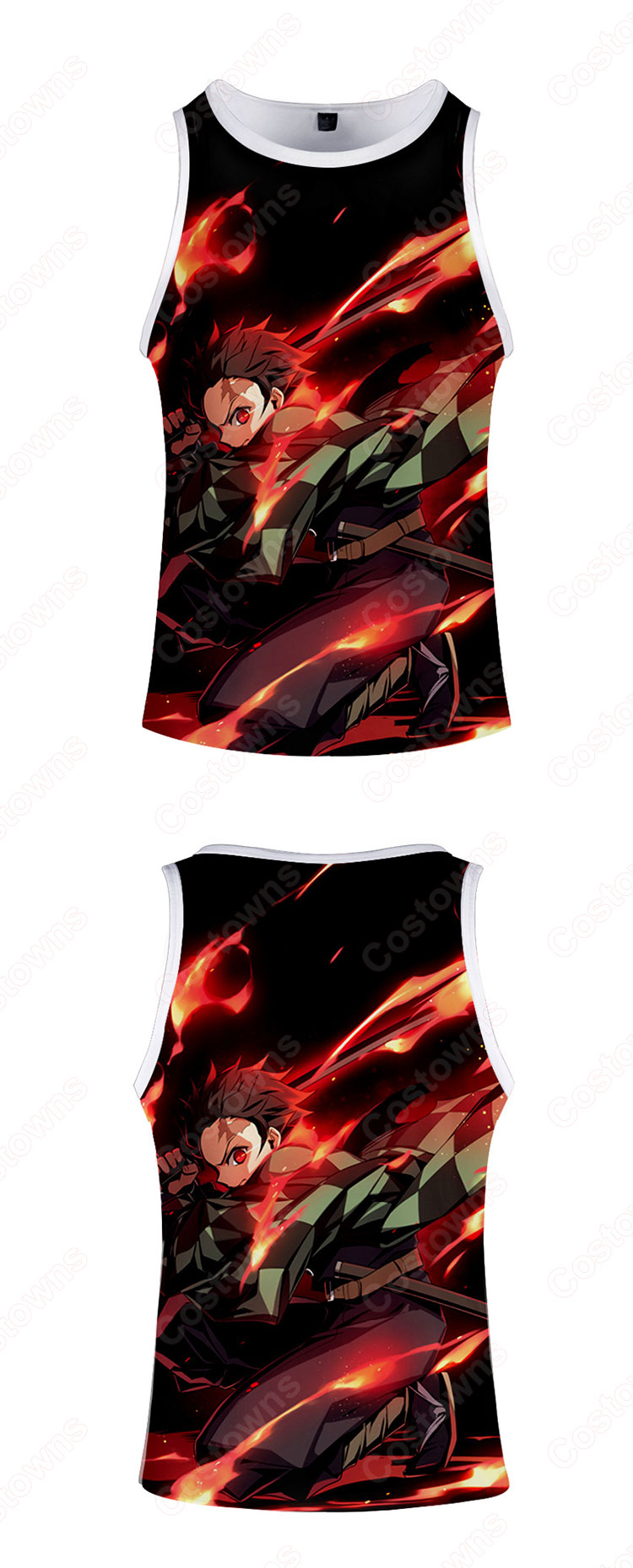 鬼滅の刃 ノースリーブ タンクトップ 漫画の風 炭治郎 我妻善逸 禰豆子ランニングシャツター デザイン プリントおしゃれシンプル-1