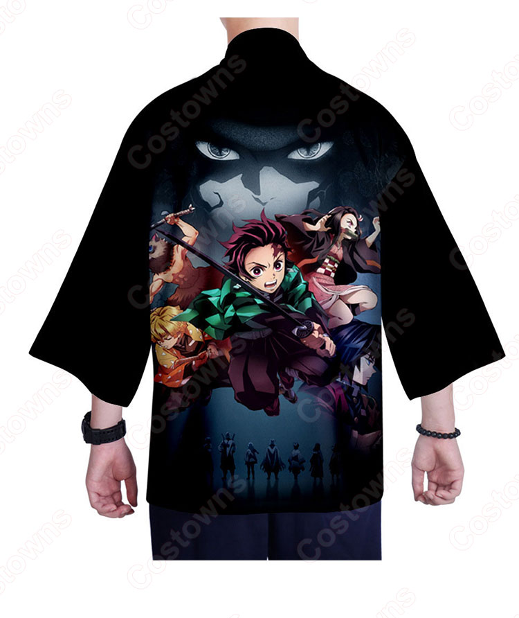 鬼滅の刃（無限列車編） 子供用 羽織 キッズ 春夏秋服 普段着 着物 マント ジャケット-9