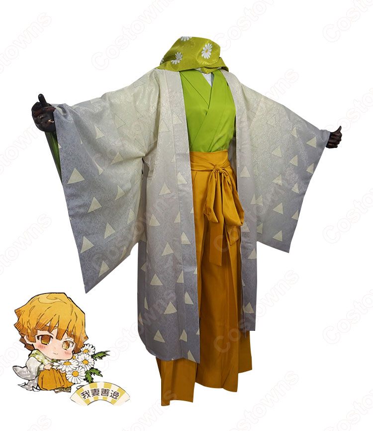 我妻善逸 (あがつまぜんいつ) コスプレ衣装 『鬼滅の刃』鬼殺隊隊服 変装 コスチューム-3