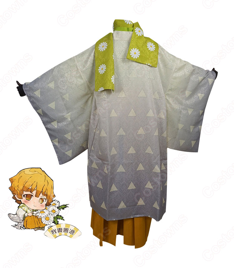 我妻善逸 (あがつまぜんいつ) コスプレ衣装 『鬼滅の刃』鬼殺隊隊服 変装 コスチューム-4