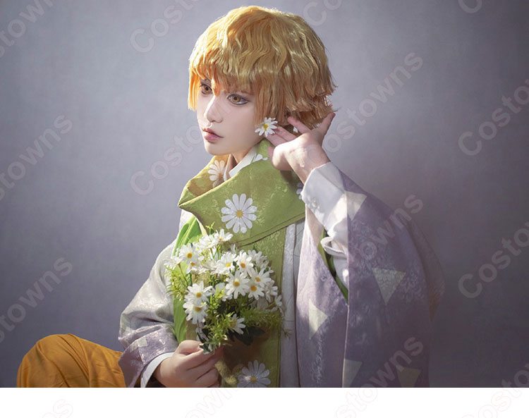 我妻善逸 (あがつまぜんいつ) コスプレ衣装 『鬼滅の刃』鬼殺隊隊服 変装 コスチューム-1