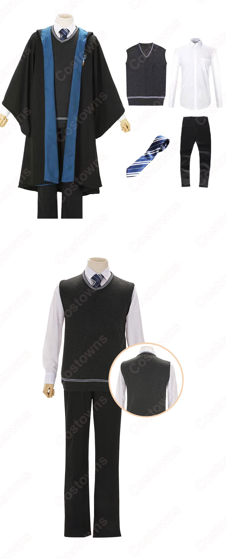 ハリーポッター( Harry James Potter)ホグワーツ魔法魔術学校 スリザリン  グリフィンドール  レイブンクロー   ハッフルパフ コスプレ衣装 『ハリーポッターシリーズ』の登場人物の仮装 コスチューム-10