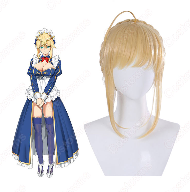 アルトリア Saber コスプレ 高品質耐熱 ウィッグ『Fate/Grand Order』かつら ウィッグネット付 変装用-2