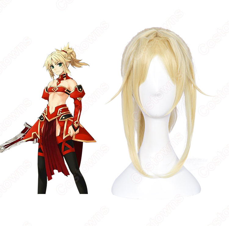 モードレッド コスプレ高品質耐熱 ウィッグ Fate/apocrypha ウィッグネット付 変装用 - Costowns