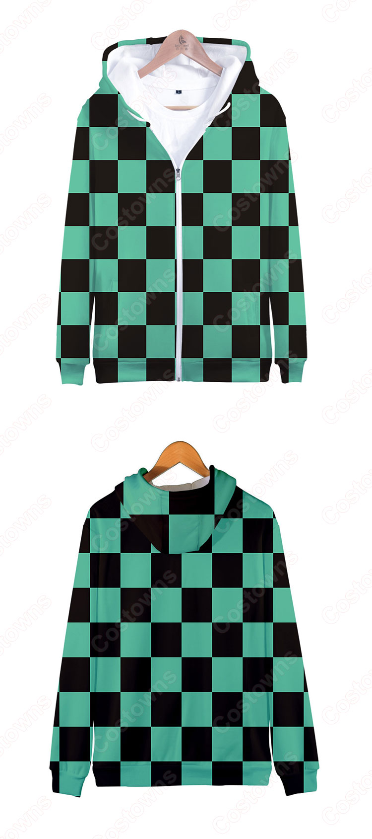 鬼滅の刃 ジップアップパーカー 子供 大人 長袖 日常服 カジュアル おしゃれ おおきいサイズ 秋 冬 服-3