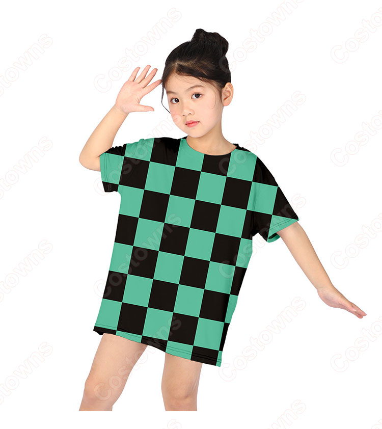 鬼滅の刃 Tシャツ 女の子 ドレス 子供服 キッズ 半袖 夏服 普段着 超かわいい 誕生日 プレゼント 鬼滅の刃 グッズ-14