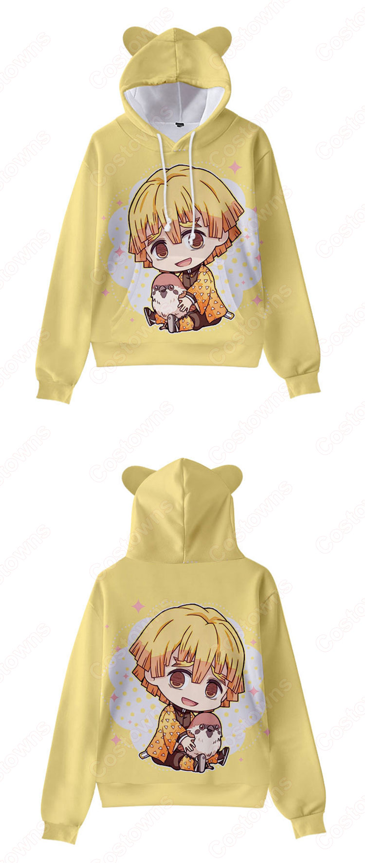 鬼滅の刃 子供用 パーカー 猫耳 キッズ スウエット 長袖 男の子