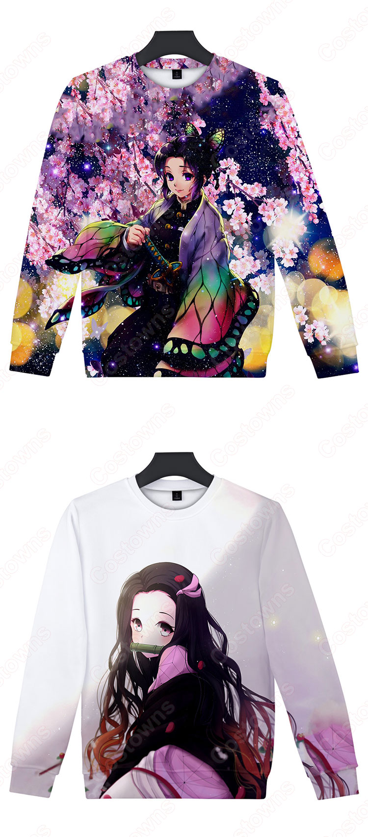 鬼滅の刃 トレーナー 大人 キッズ 長袖 ラウンドネック ゆったり スウェット 男の子 女の子 3Dプリント服 誕生日 プレゼント-6