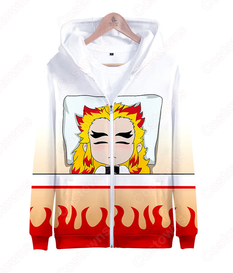 鬼滅の刃 ジップアップパーカー 普段着 カジュアルコーデ おおきいサイズ 長袖 春秋冬服 子供用 大人用-10