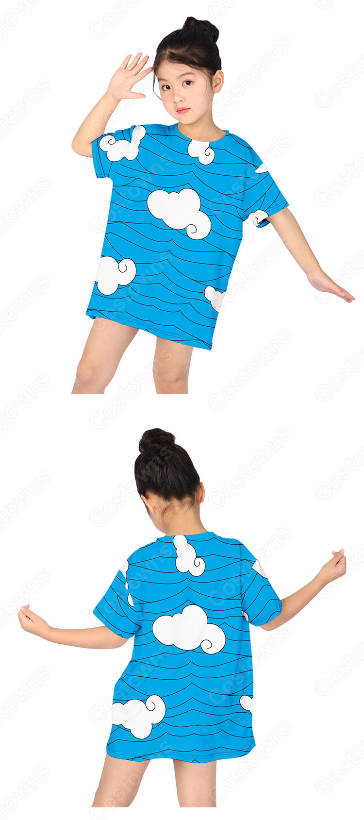 鬼滅の刃 Tシャツ 女の子 ドレス 子供服 キッズ 半袖 夏服 普段着 超かわいい 誕生日 プレゼント 鬼滅の刃 グッズ-1