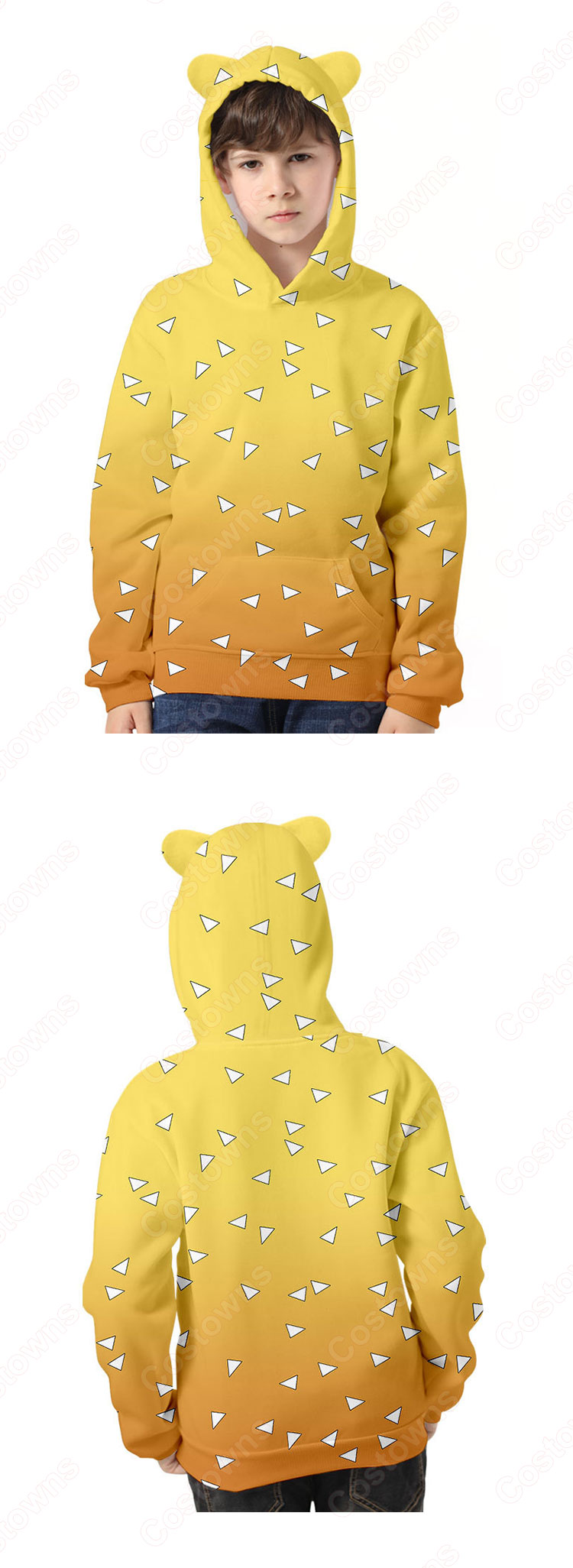 鬼滅の刃 猫耳 パーカー 子供 ジャケット キッズ 萌え フード付き コート かわいい 趣味 長袖 上着 カジュアル 春秋冬トレーナー スウェット-2