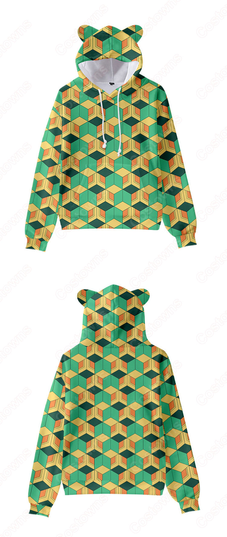 鬼滅の刃 猫耳 パーカー 子供 ジャケット キッズ 萌え フード付き コート かわいい 趣味 長袖 上着 カジュアル 春秋冬トレーナー スウェット-35