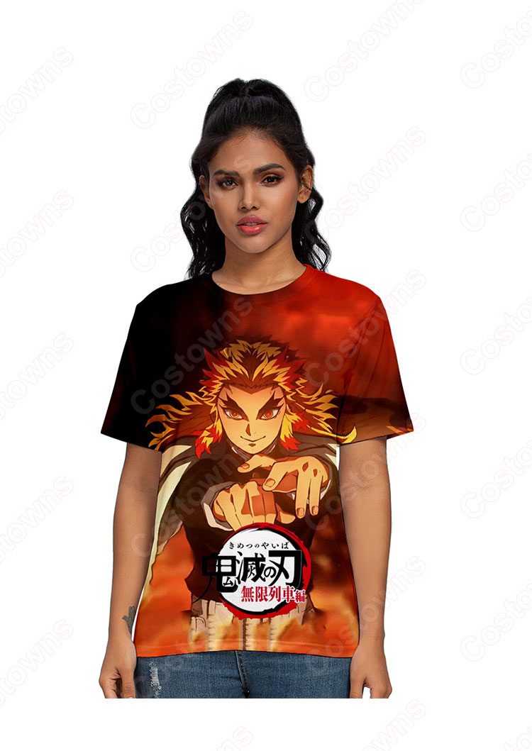 鬼滅の刃 Tシャツ 子供用 半袖 ラウンドネック 夏服 キッズ アニメ プリント 男の子 女の子 イベント 衣装 誕生日 プレゼント 鬼滅の刃 グッズ-6
