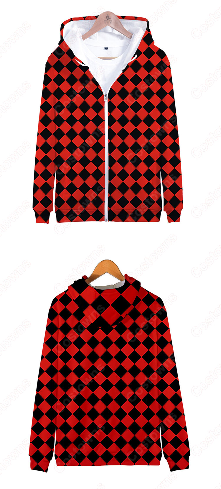 鬼滅の刃 ジップアップパーカー 子供 大人 長袖 日常服 カジュアル おしゃれ おおきいサイズ 秋 冬 服-14