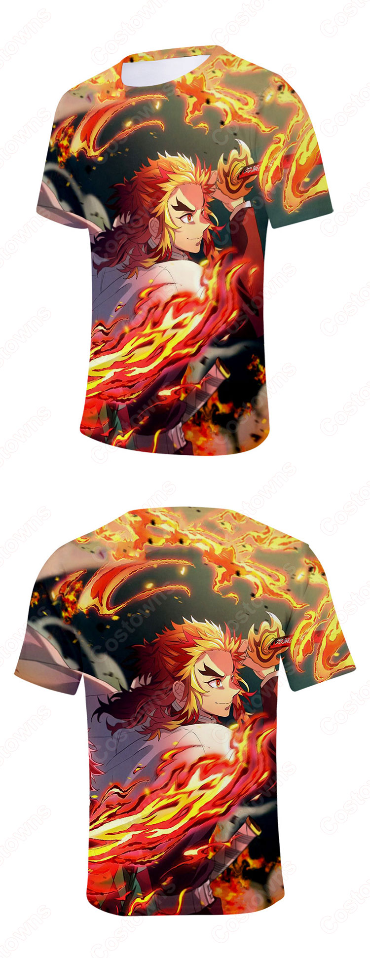 鬼滅の刃 Tシャツ 子供用 半袖 ラウンドネック 夏服 キッズ アニメ プリント 男の子 女の子 イベント 衣装 誕生日 プレゼント 鬼滅の刃 グッズ-4