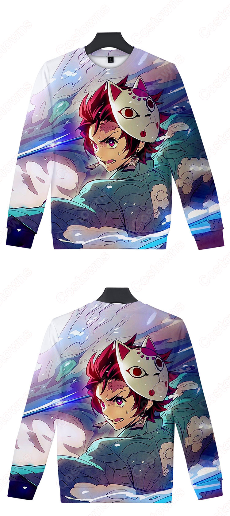 鬼滅の刃 クルーネック スウェット 長袖 パーカー 子供服 キッズ 大人 男の子 女の子 春秋冬服-1