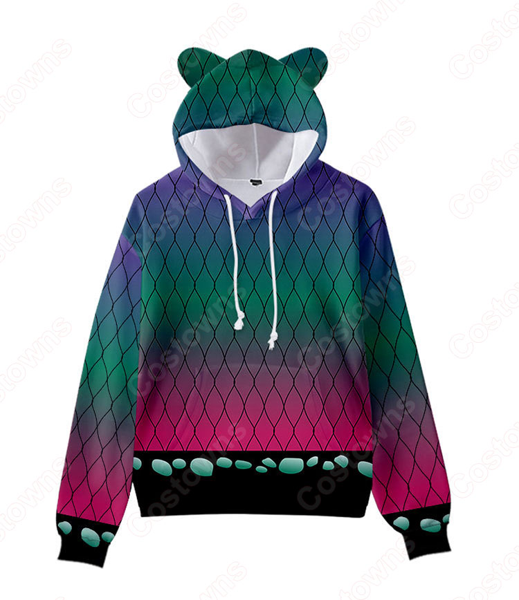 鬼滅の刃 猫耳 パーカー 子供 ジャケット キッズ 萌え フード付き コート かわいい 趣味 長袖 上着 カジュアル 春秋冬トレーナー スウェット-29