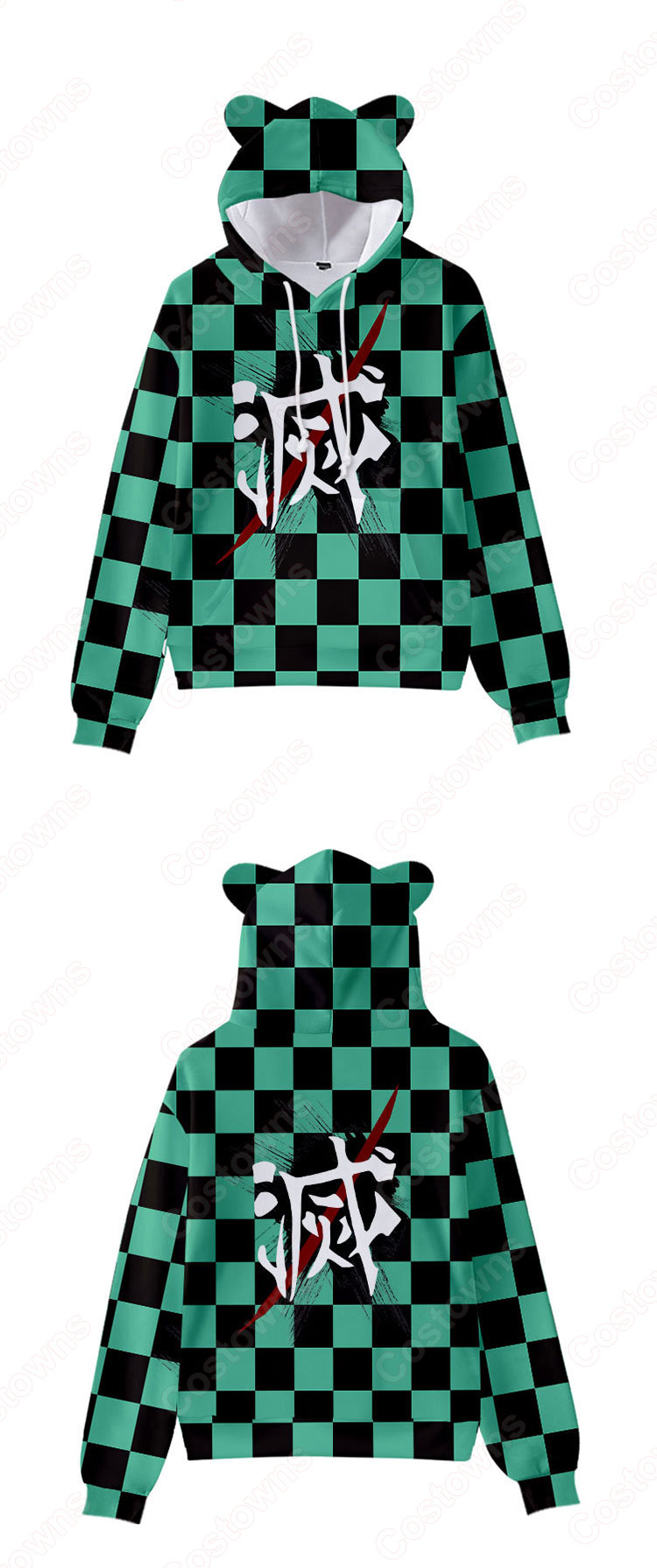 鬼滅の刃 猫耳 パーカー 子供 ジャケット キッズ 萌え フード付き コート かわいい 趣味 長袖 上着 カジュアル 春秋冬トレーナー スウェット-8