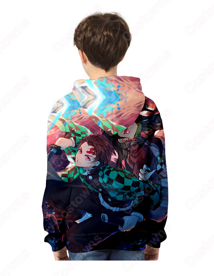 鬼滅の刃 パーカー 子供 キッズ 長袖 フード付き 親子服 男女兼用 春秋冬用 おしゃれ-10