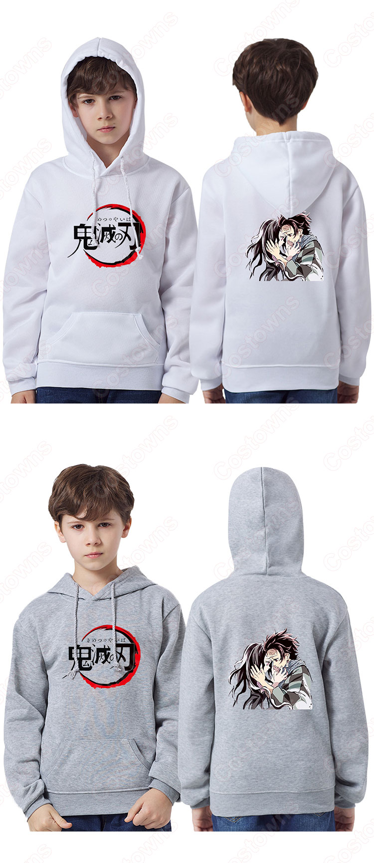 鬼滅の刃 キッズパーカー 子供服 長袖 男の子 女の子 フード付き スウェット 3Dプリント 誕生日 プレゼント 春秋冬服-6