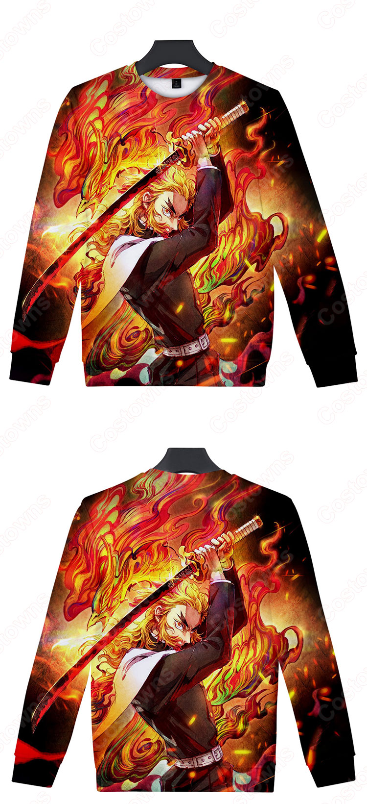 鬼滅の刃 クルーネック スウェット 長袖 パーカー 子供服 キッズ 大人 男の子 女の子 春秋冬服-2