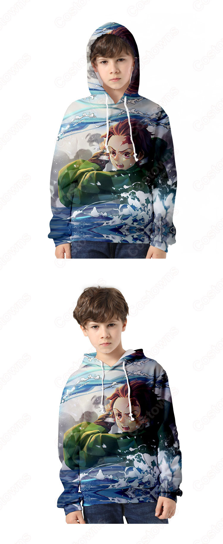 鬼滅の刃 パーカー 子供 キッズ 長袖 フード付き 親子服 男女兼用 春秋冬用 おしゃれ-7