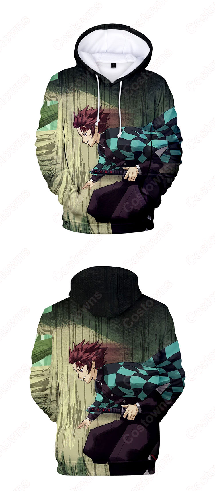 鬼滅の刃 パーカー 長袖 フード付き 子供 大人 春秋冬服 アニメ プリント 柔らかい 衣装 誕生日 プレゼント-4