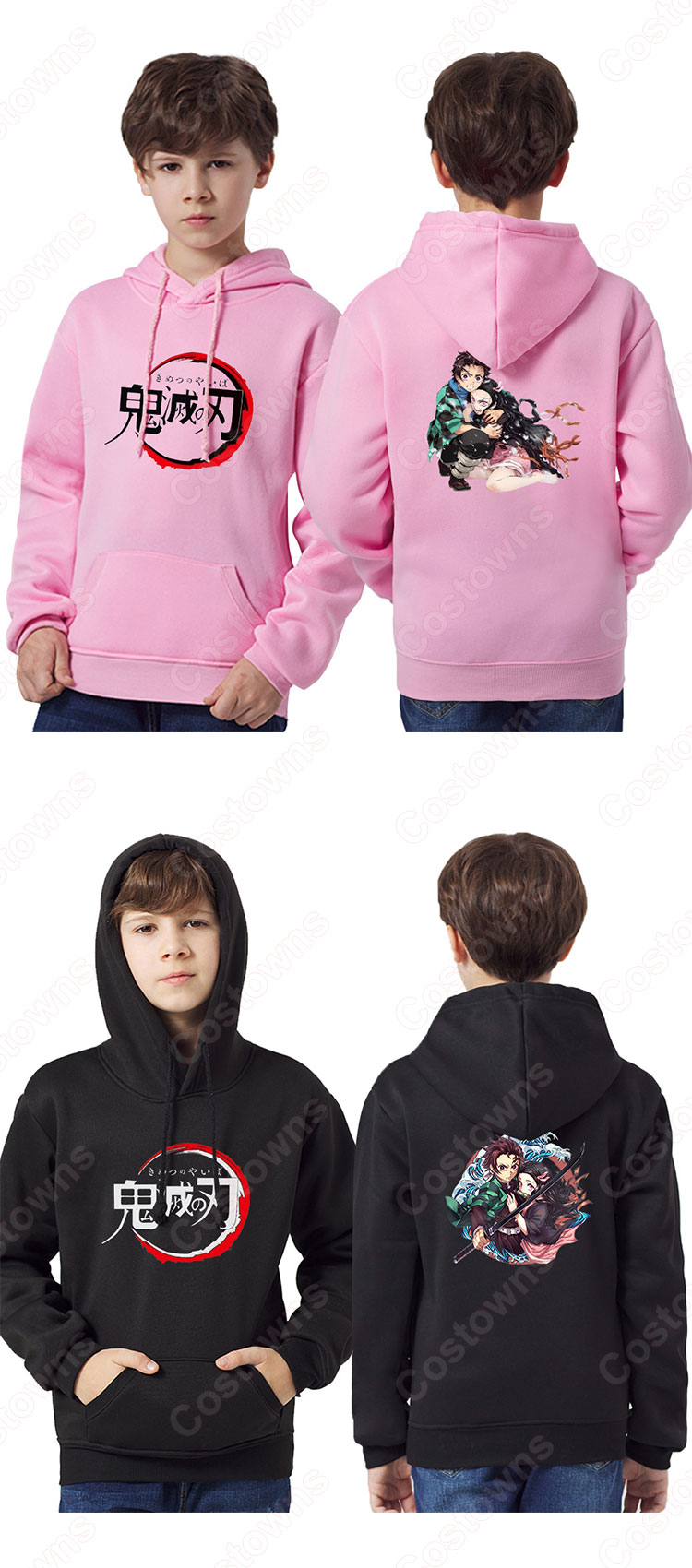 鬼滅の刃 キッズパーカー 子供服 長袖 男の子 女の子 フード付き スウェット 3Dプリント 誕生日 プレゼント 春秋冬服-3