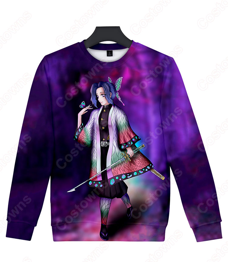 鬼滅の刃 トレーナー 大人 キッズ 長袖 ラウンドネック ゆったり スウェット 男の子 女の子 3Dプリント服 誕生日 プレゼント-5