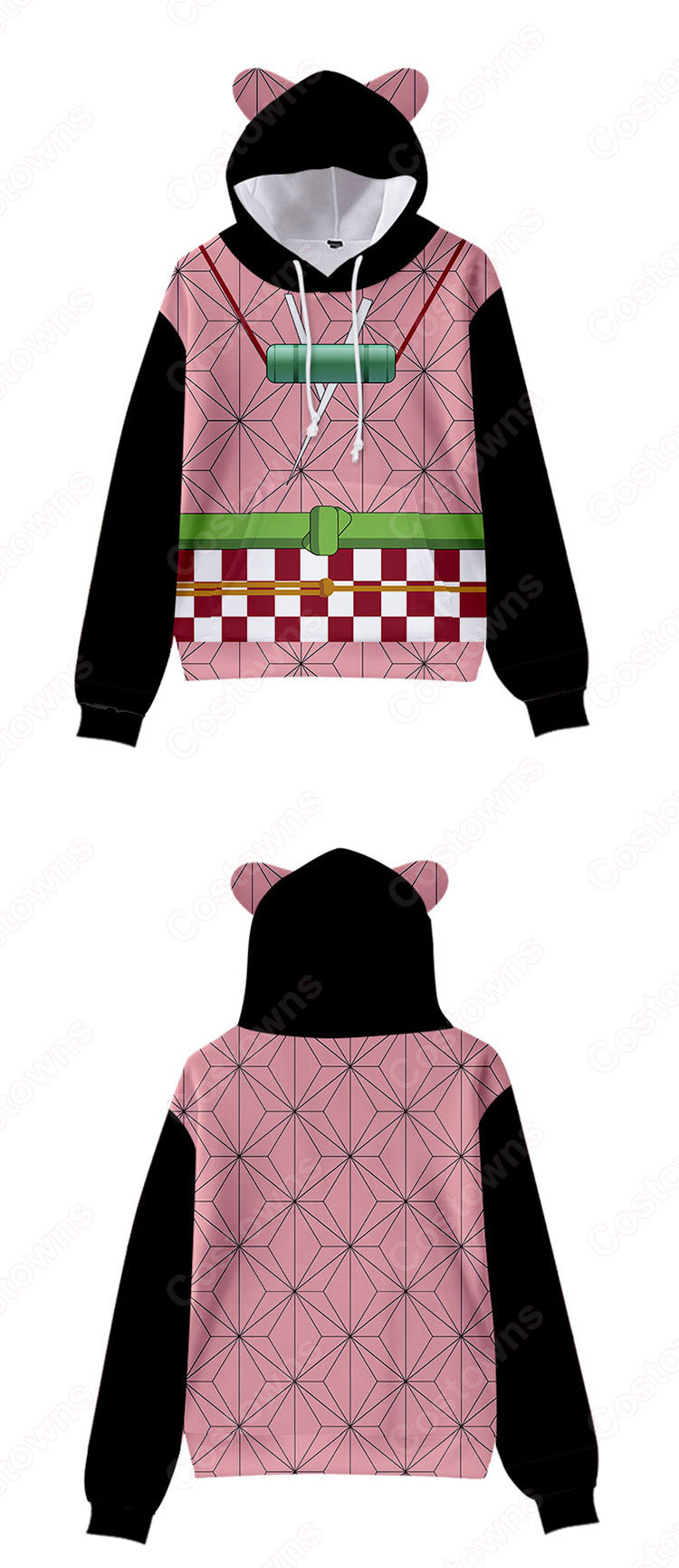 鬼滅の刃 猫耳 パーカー 子供 ジャケット キッズ 萌え フード付き コート かわいい 趣味 長袖 上着 カジュアル 春秋冬トレーナー スウェット-17