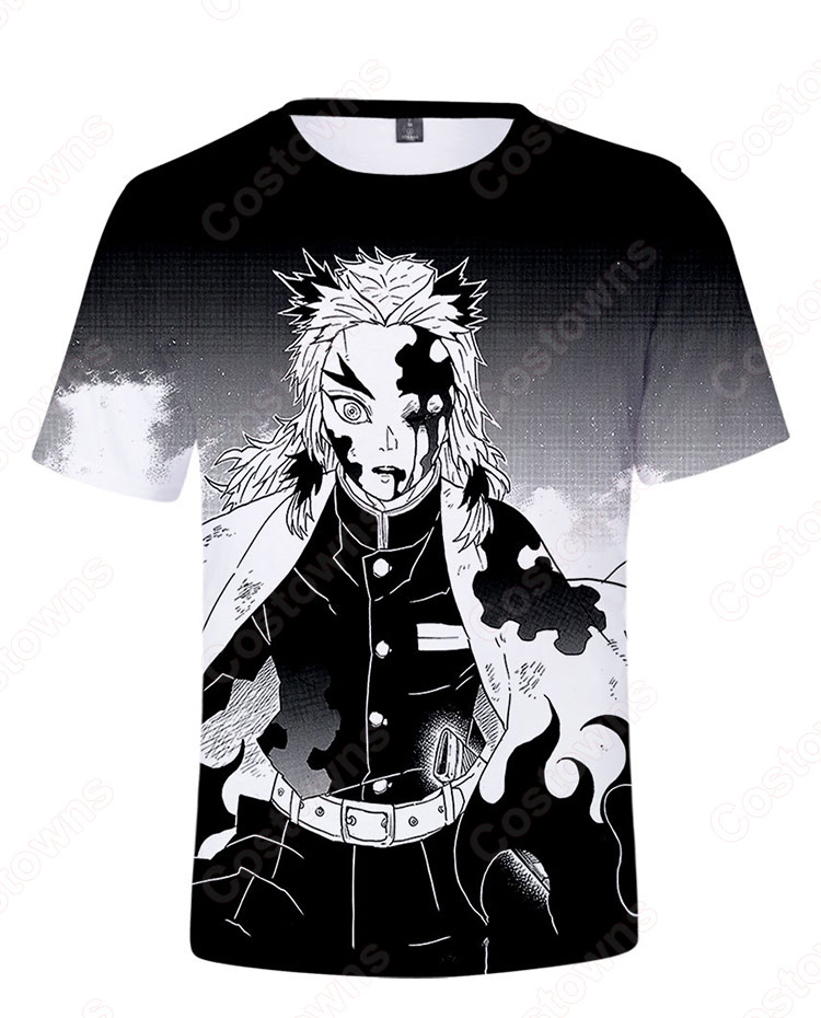 鬼滅の刃 Tシャツ 子供用 半袖 ラウンドネック 夏服 キッズ アニメ プリント 男の子 女の子 イベント 衣装 誕生日 プレゼント 鬼滅の刃 グッズ-2