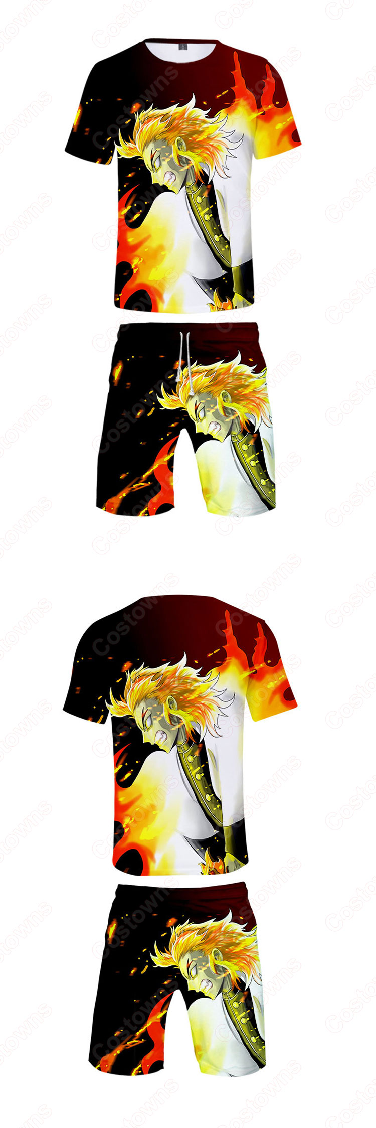 鬼滅の刃 半袖 tシャツ 半ズボン 子供服 上下セット キッズ 短袖 春夏服 女の子 男の子 通学 通勤 鬼滅の刃 グッズ-5